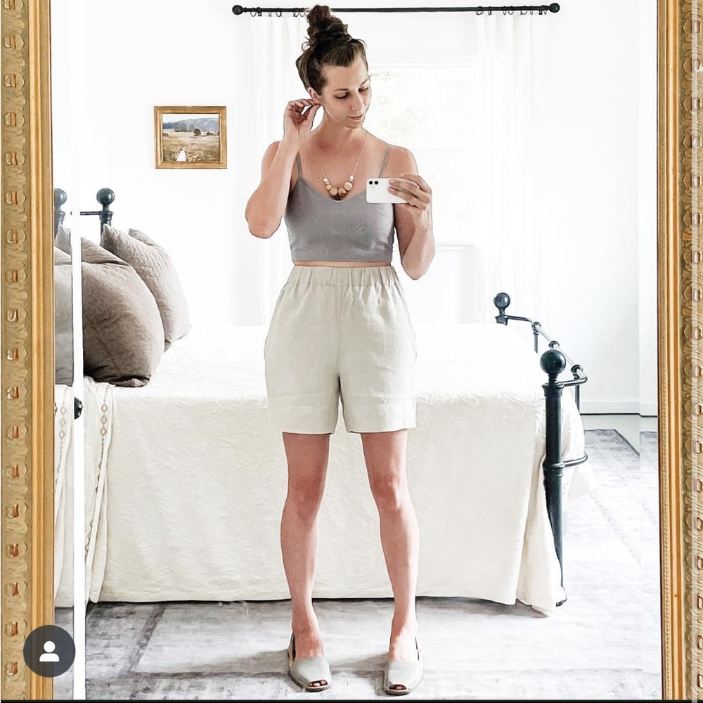 Linen shorts, Medium, by women-owned small business